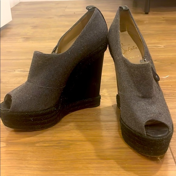 Grey Wool Christian Louboutin Booties - Picture 2 of 3